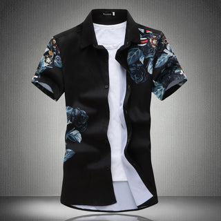 Plaid Men's Printed Short-sleeved Shirts